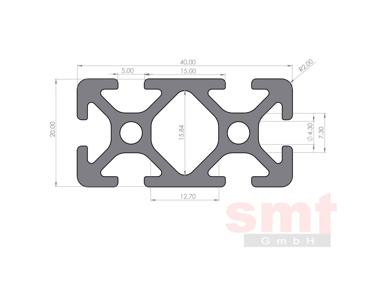 Alu Profil 40x20 Nut 5 3 02 Item Profil Kompatibel 